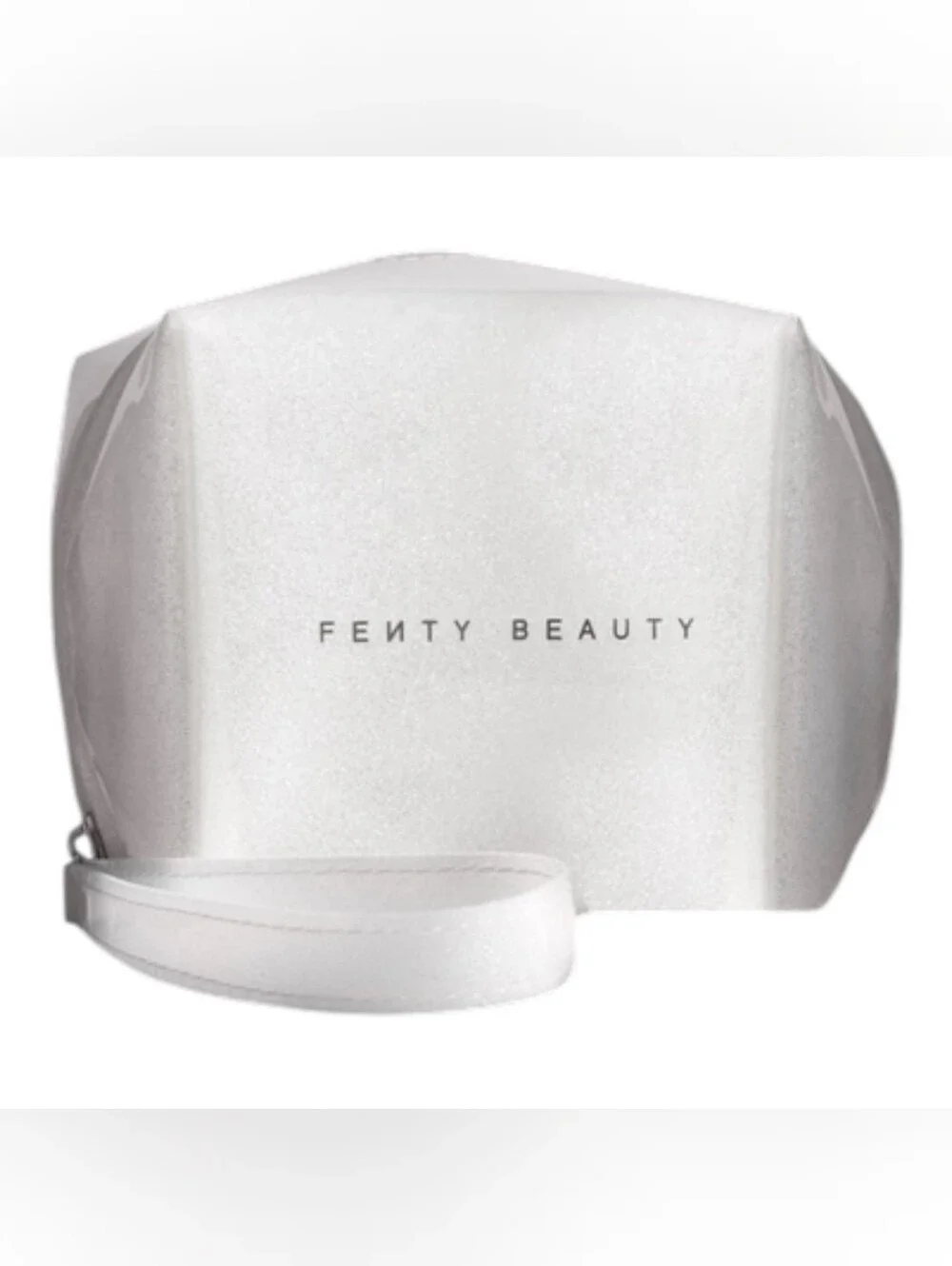 Fenty Beauty Iridescent White Glitter Cosmetic Bag NWOT